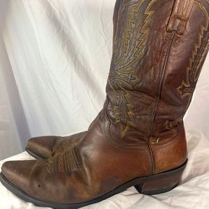 Brown Lucchese Snip Toe Boots